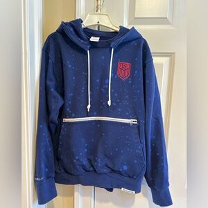 Nike USA Soccer Standard Issue Dri-FIT Hoodie Navy Paint Splatter Men’s L